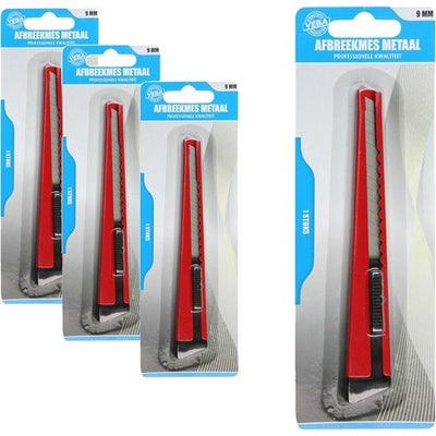 4x Veba Afbreekmes 9mm – voordeelverpakking voor scherp en veilig snijwerk