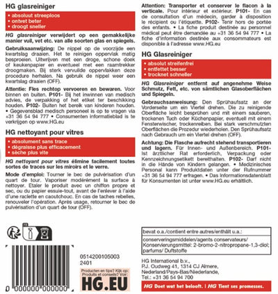 HG glasreiniger + Gratis KwastenDiscounter spons