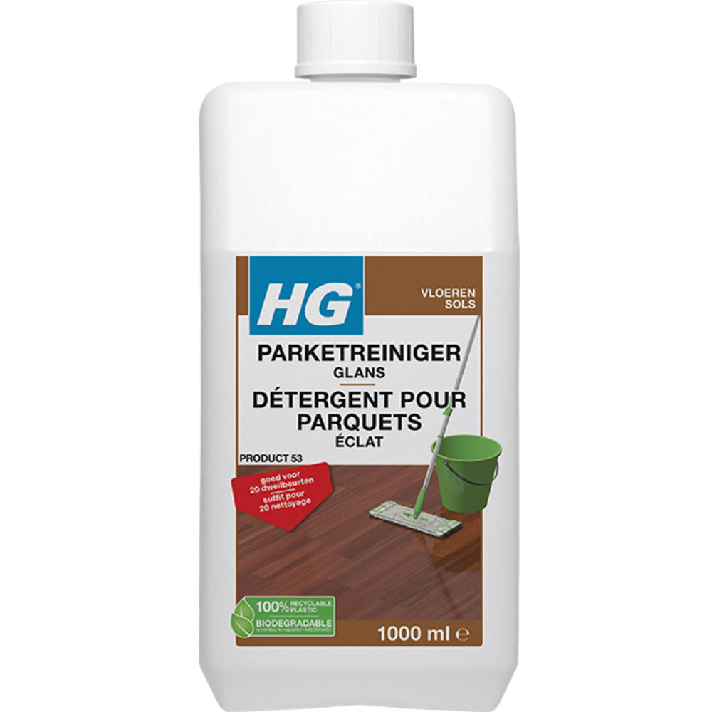 HG Parketreiniger Glans 1 L + Gratis KD spons