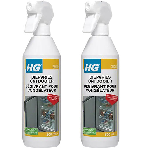 HG diepvriesontdooier - 2 stuks + Gratis KwastenDiscounter Spons
