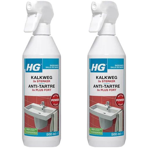 HG kalkweg schuimspray 3x sterker - 2 stuks + Gratis KwastenDiscounter Spons