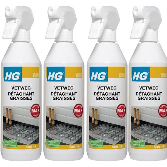 HG vetweg 500ML - 4 stuks + Gratis KD Spons