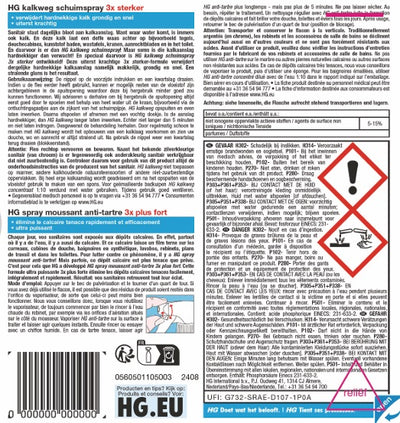 HG Kalkweg Schuimspray 3x Sterker 500 ml + Gratis KwastenDiscounter spons