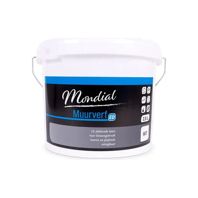 mondial-latex-muurverf-extra-dekkend-2,5ltr-wit:-perfecte-bescherming-en-afwerking-voor-jouw-muren-afbeelding