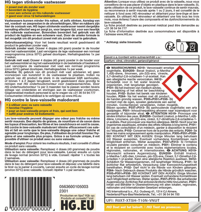 HG Tegen Stinkende Vaatwasser 3 Stuks + Gratis KD Spons