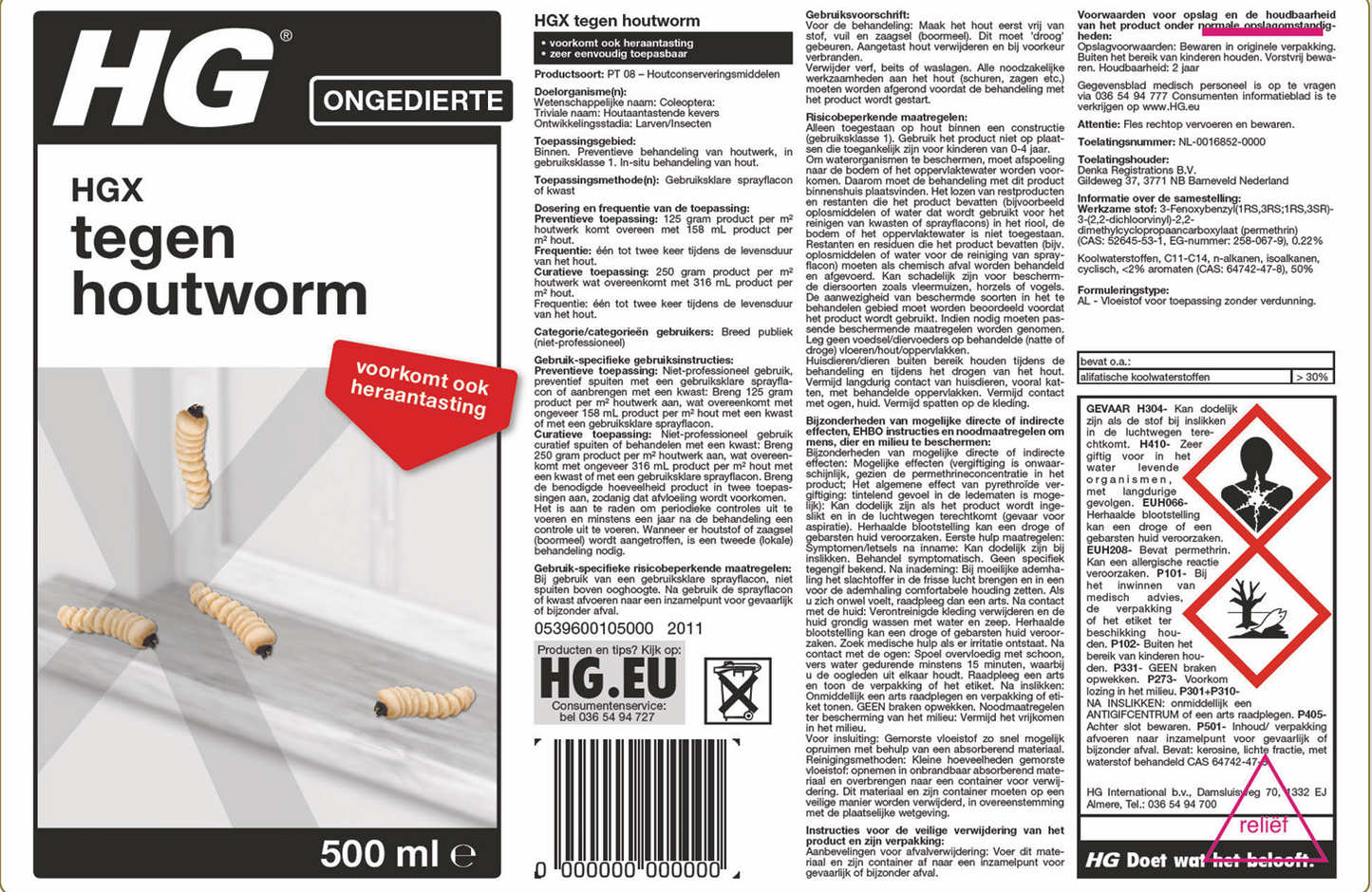 HGX Tegen Houtworm - 2 stuks + gratis KD Spons
