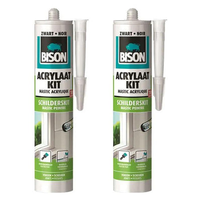 Acrylaatkit zwart 2 stuks – geschikt voor afdichten en kitten van diverse oppervlakken