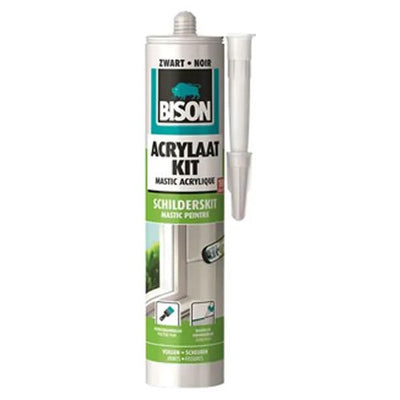 Bison Acrylaatkit zwart 300ml – geschikt voor afdichten en kitten van diverse oppervlakken