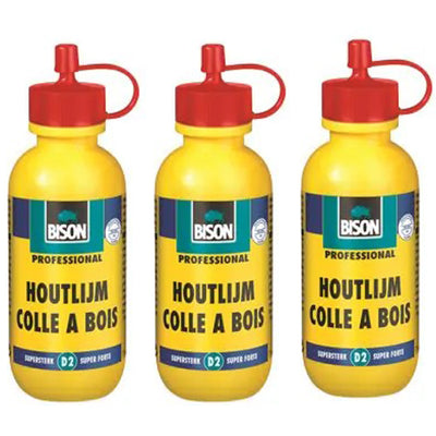 Bison Houtlijm 75g D2 3 stuks – krachtige houtlijm voor het verlijmen van hout, verkrijgbaar bij KwastenDiscounter