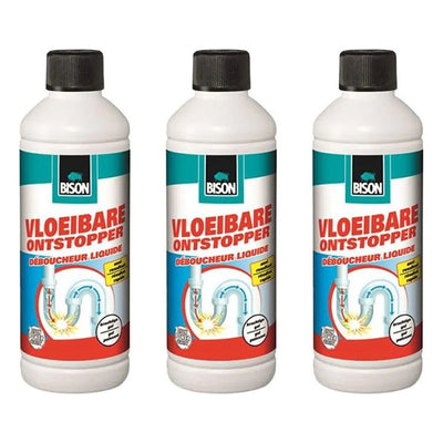 Bison vloeibare ontstopper 3 stuks – krachtige oplossing voor het ontstoppen van leidingen, verkrijgbaar bij KwastenDiscounter