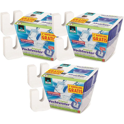 Bison Vochtvreter met navul 450GR 3 stuks – effectieve vochtabsorber voor vochtbestrijding, verkrijgbaar bij KwastenDiscounter