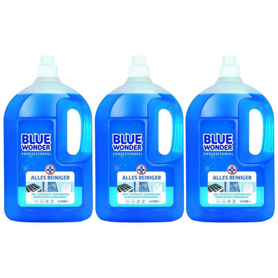 Blue Wonder professioneel allesreiniger dop 3 stuks met gratis KwastenDiscounter spons – krachtige reinigingscapsules voor diverse oppervlakken