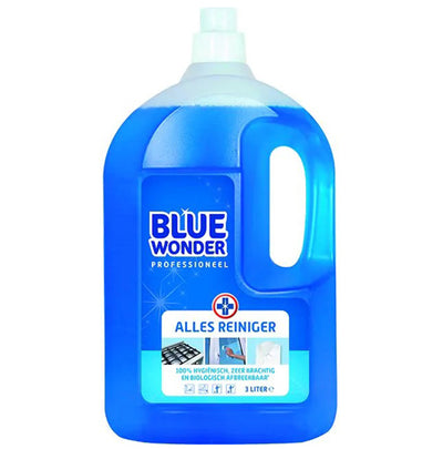 Blue Wonder Professioneel Allesreiniger met dop en KwastenDiscounter spons voor veelzijdige schoonmaak