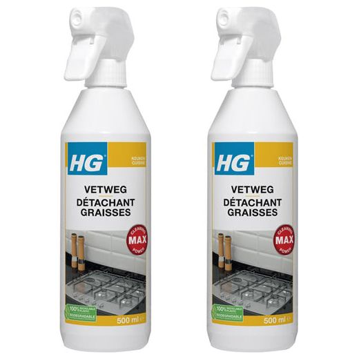 HG vetweg 500 ml 2 stuks met gratis KwastenDiscounter spons – krachtige ontvetter voor hardnekkig vet en vuil