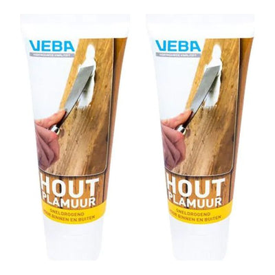 Houtplamuur 400GR 2 stuks – stevige houtvuller voor het repareren van hout, verkrijgbaar bij KwastenDiscounter