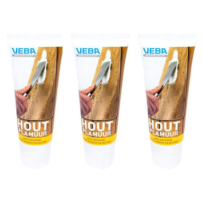 Houtplamuur 400GR 3 stuks – stevige houtvuller voor het repareren van hout, verkrijgbaar bij KwastenDiscounter