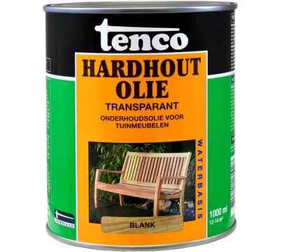 Tenco Hardhout Olie Transparant 1 liter – onderhoud en bescherming voor hardhouten tuinmeubels en terras
