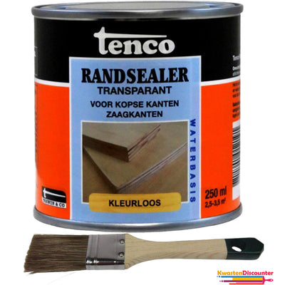 Tenco Randsealer 250 ml met randsealerkwast – waterdichte afdichting voor randen en voegen