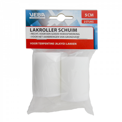 "veba-verfrol-schuim-5cm---uitstekende-verfroller-of-lakroller"-afbeelding