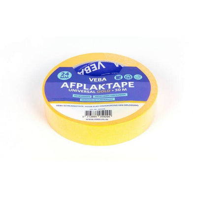 Afplaktape/Masking tape Gold 25 mm x 50 meter