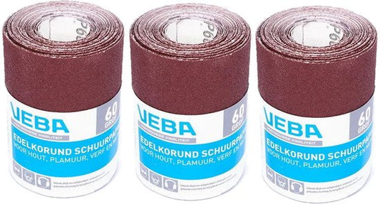 3x Veba Schuurpapier Rol Korrel 60 - Voordeelverpakking