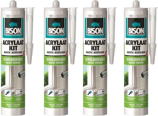 Bison Acrylaatkit wit - 4 stuks