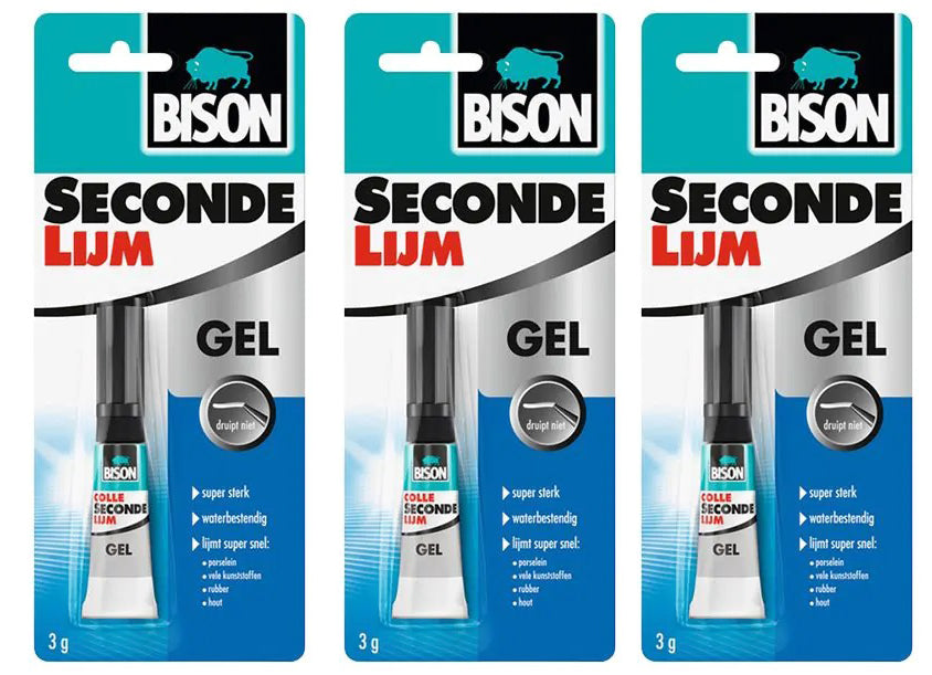 Bison Secondelijm gel 3gr 3 stuks