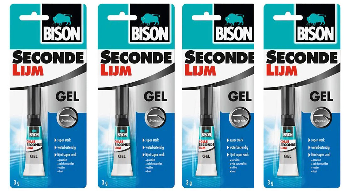 Bison Secondelijm gel 3gr 4 stuks