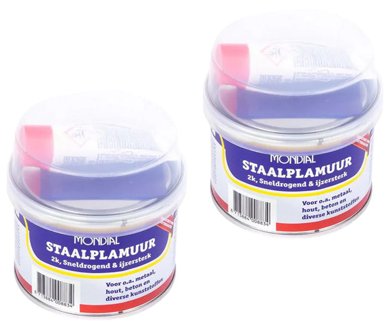 MONDIAL Staalplamuur 240GR + 10GR verharder - 2 stuks