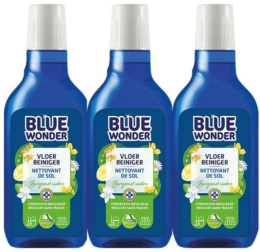 Blue Wonder Vloer-reiniger Dop - 3 stuks + gratis KD Spons