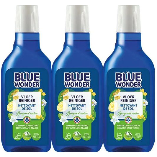 Blue Wonder Vloer-reiniger Dop - 3 stuks + gratis KD Spons