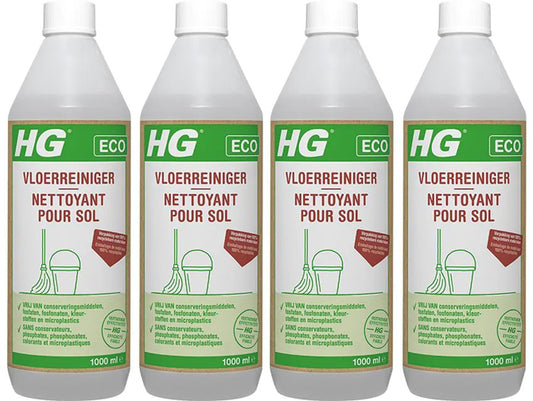 HG eco vloerreiniger + Gratis KwastenDiscounter spons - 4 stuks