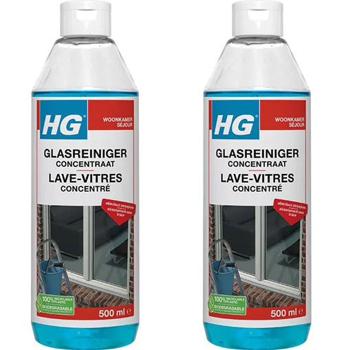 HG glasreiniger concentraat + Gratis KwastenDiscounter spons - 2 stuks