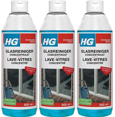 HG glasreiniger concentraat + Gratis KwastenDiscounter spons - 3 stuks