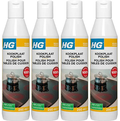 HG kookplaat polish + Gratis KwastenDiscounter spons - 4 stuks