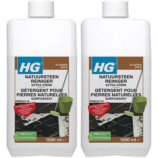 HG natuursteenreiniger extra sterk - 2 stuks + Gratis KD Spons