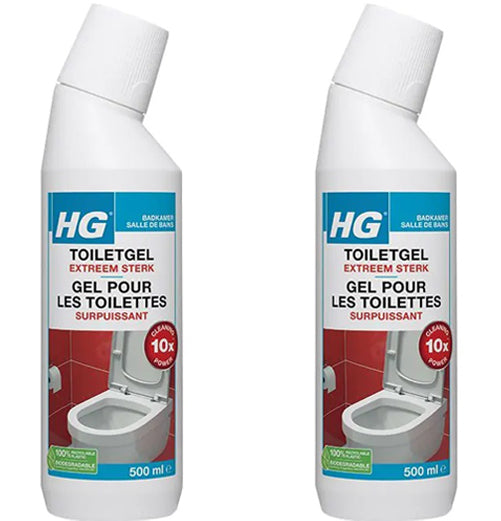 HG toiletgel extra sterk - 2 stuks + Gratis KwastenDiscounter spons