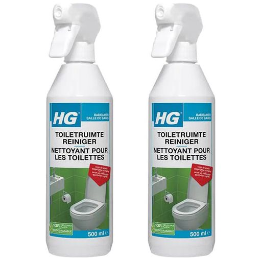 HG toiletruimte reiniger + Gratis KD spons - 2 stuks