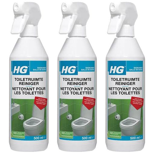 HG toiletruimte reiniger + Gratis KD spons - 3 stuks