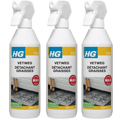 HG vetweg 500ML - 3 stuks + Gratis KD Spons