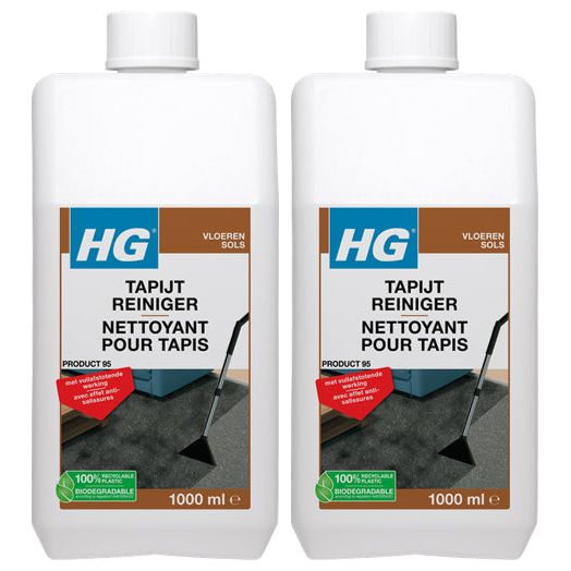 Hg tapijtreiniger 2 stuks (1000ML) + Gratis KD spons