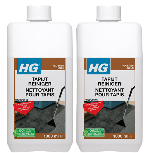 Hg tapijtreiniger 2 stuks (1000ML) + Gratis KD spons