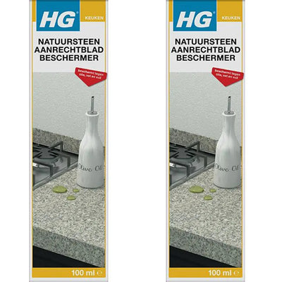 HG natuursteen aanrechtbladbeschermer - 2 stuks + KwastenDiscounter spons