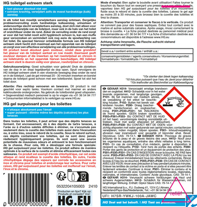 HG toiletgel extra sterk - 2 stuks + Gratis KwastenDiscounter spons