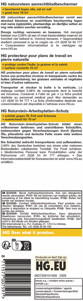 HG natuursteen aanrechtbladbeschermer - 2 stuks + KwastenDiscounter spons