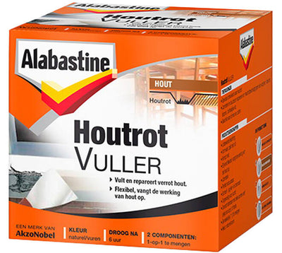 Alabastine Houtrotvuller 2-componenten 500 g – sterke houtreparatie voor beschadigd of verrot hout

