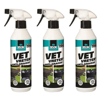 Bison Vetvreter 500ml BBQ oven grill 3 stuks – effectief reinigingsmiddel voor vet en vuil, verkrijgbaar bij KwastenDiscounter
