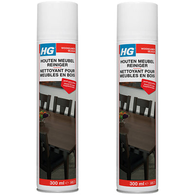 HG Houtenmeubelreiniger, set van 2 stuks – zachte reiniger voor houten meubels met gratis KwastenDiscounter spons
