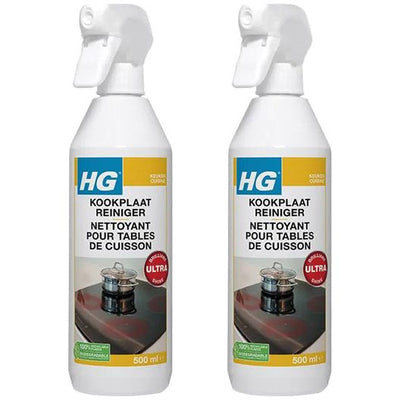 HG Kookplaatreiniger 2 stuks met gratis KwastenDiscounter spons – zorgt voor een stralend schone kookplaat
