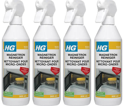 HG magnetronreiniger 4 stuks met gratis KwastenDiscounter spons – voor snelle en effectieve reiniging van de magnetron
